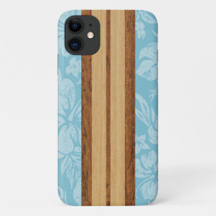 Sunset Beach Faux Wood Surfboard Hawaiian Aqua Case-Mate iPhone Case