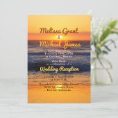 Sunset Beach Feest na de bruiloft Alleen uitnodigi Kaart (Staand voorkant)