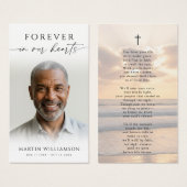 Sunset Beach Forever Hearts Cross Poem Prayer Card Visitekaartje (Voorkant /achterkant)