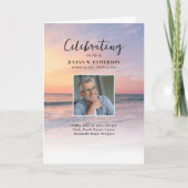 Sunset Beach Foto Viering van het leven Begrafenis Programma (Voorkant)