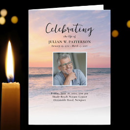 Sunset Beach Foto Viering van het leven Begrafenis Programma