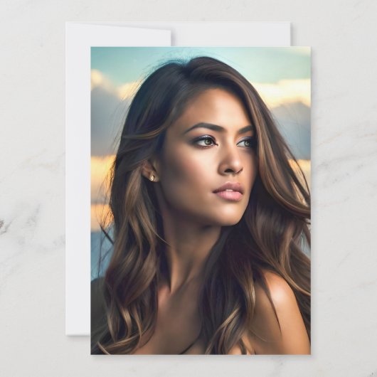 Sunset Beach Foto viering van het leven Kaart (Achterkant)