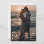 Sunset Beach Foto We zeiden Ja Trouwen Kaart (Voorkant)