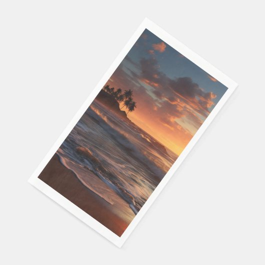 Sunset Beach Gastenhanddoek Papier servetten 3 (Hoek)