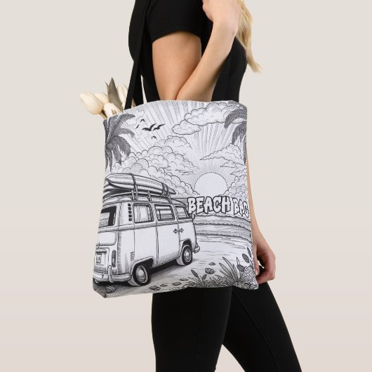 Sunset Beach Getaway Kleuren Tote Bag (Dichtbij)