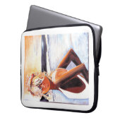 Sunset Beach Girl Laptop Sleeve (Voorkant Links)