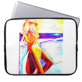Sunset Beach Girl Laptop Sleeve