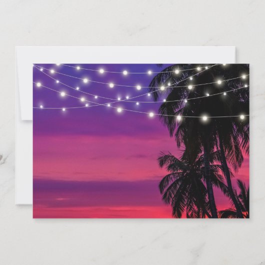 Sunset Beach Glam Verrassingsfeestje Kaart (Achterkant)