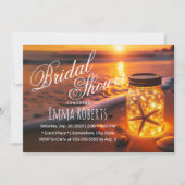 Sunset Beach Gloeiende Mason Jar Vrijgezellenfeest Kaart (Voorkant)