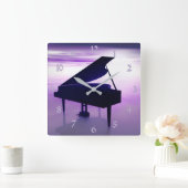 Sunset Beach Grand Piano Music Wall klok (Huis)