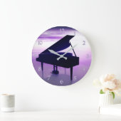 Sunset Beach Grand Piano Music Wall klok (Huis)