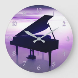 Sunset Beach Grand Piano Music Wall klok