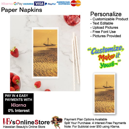 Sunset Beach Guest Towel Paper Napkins 6 Servet