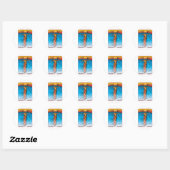 SUNSET BEACH HAWAÏ SURFEN RONDE STICKER (Vel)