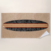 Sunset Beach Hawaiian Faux Wood Surfboard - Black Strandlaken