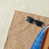 Sunset Beach Hawaiian Faux Wood Surfboard - Blue Strandlaken (In situ)