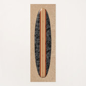 Sunset Beach Hawaiian Longboard Surfboard Black Yogamat (Voorkant)