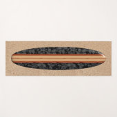 Sunset Beach Hawaiian Longboard Surfboard Black Yogamat (Voorkant (horizontaal))