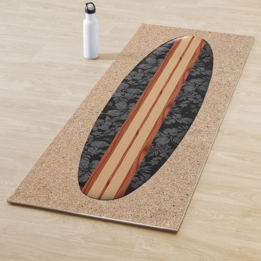 Sunset Beach Hawaiian Longboard Surfboard Black Yogamat (In situ)