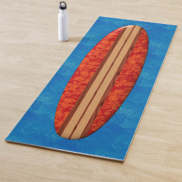 Sunset Beach Hawaiian Longboard Surfboard Red Yogamat