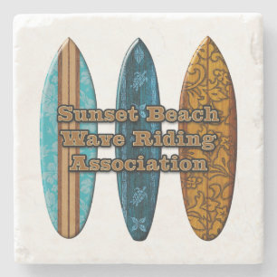 Sunset Beach Hawaiian Surfboards Tiki Bar Onderzet Stenen Onderzetter