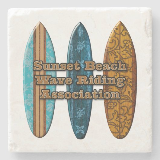 Sunset Beach Hawaiian Surfboards Tiki Bar Onderzet Stenen Onderzetter (Voorkant)