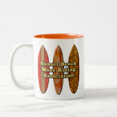 Sunset Beach Hawaiian Surfboards Wave Riders Tweekleurige Koffiemok (Links)