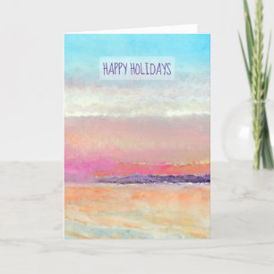 Sunset Beach Holiday Greetings Feestdagen Kaart