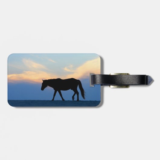 Sunset Beach Horse Bagagelabel (Achterkant horizontaal)