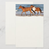 Sunset Beach Horse Briefpapier (Voorkant / Achterkant)