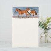 Sunset Beach Horse Briefpapier (Staand voorkant)