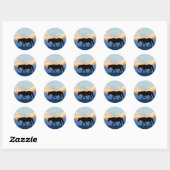 Sunset Beach Horse Ronde Sticker (Vel)