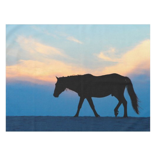Sunset Beach Horse Tafelkleed (Voorkant (Horizontaal))