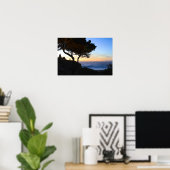 Sunset, Beach House, Cliff Poster (Thuiskantoor)