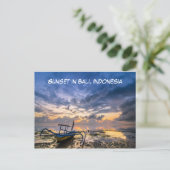 Sunset Beach in Bali, Indonesië Briefkaart (Staand voorkant)