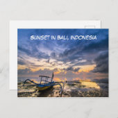 Sunset Beach in Bali, Indonesië Briefkaart (Voorkant / Achterkant)