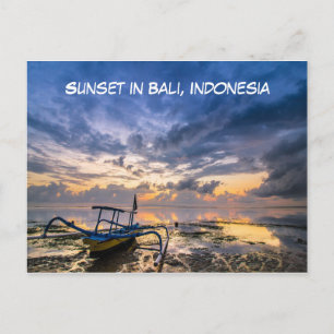 Sunset Beach in Bali, Indonesië Briefkaart