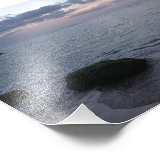 Sunset & Beach in Hawaii Foto Afdruk (Hoek)