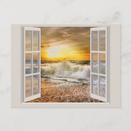 Sunset Beach Inkomend Getij Briefkaart