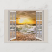 Sunset Beach Inkomend Getij Briefkaart (Voorkant)