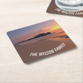 Sunset Beach Kartonnen Onderzetters (Schuin)