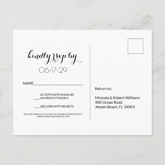 Sunset Beach Mason Jar Blauwe Nacht Bruiloft RSVP Aankondigingskaart (Achterkant)