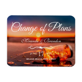 Sunset Beach Mason Jar Blue Night Change of Planan Magneet