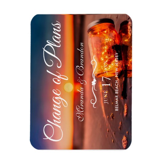 Sunset Beach Mason Jar Blue Night Change of Planan Magneet (Verticaal)