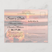 Sunset Beach Mason Jar Blue Night Save the Date Aankondigingskaart (Achterkant)