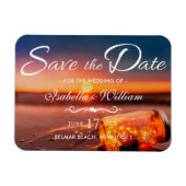 Sunset Beach Mason Jar Blue Night Save the Date Magneet (Horizontaal)
