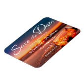 Sunset Beach Mason Jar Blue Night Save the Date Magneet (Linkerzijde)