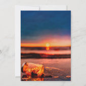 Sunset Beach Mason Jar Blue Night Vrijgezellenfees Kaart (Achterkant)