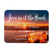 Sunset Beach Mason Jar Save the Date Wedding Magneet (Horizontaal)