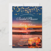 Sunset Beach Mason Jar String Lights Vrijgezellenf Kaart (Voorkant)